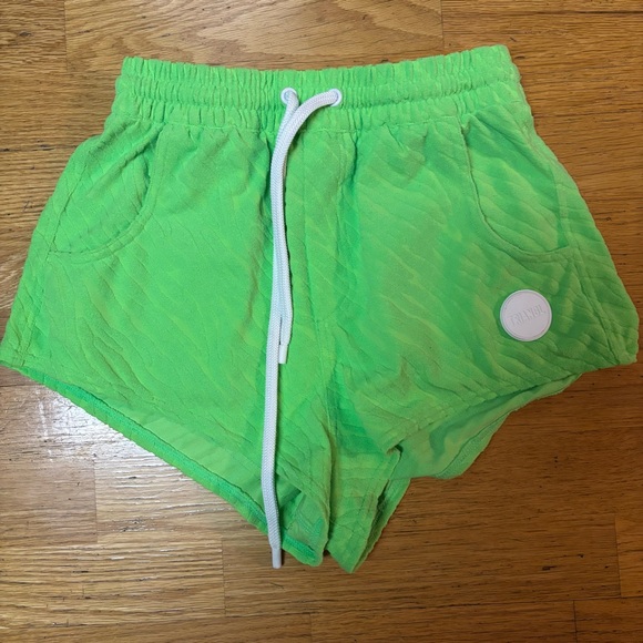 Pants - Triangl Green Swim Zebra Terry Cloth Preppy Beach Festival Resortwear Shorts S